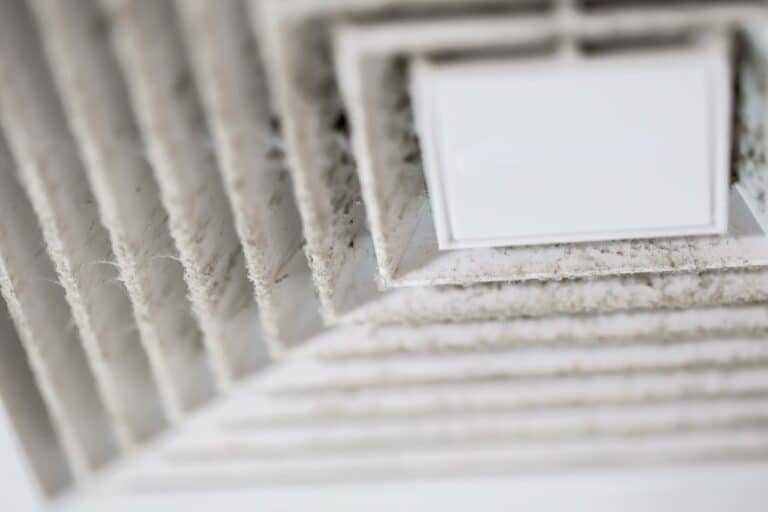 Dust out from Air Duct, Danger and the cause of pneumonia in office man.